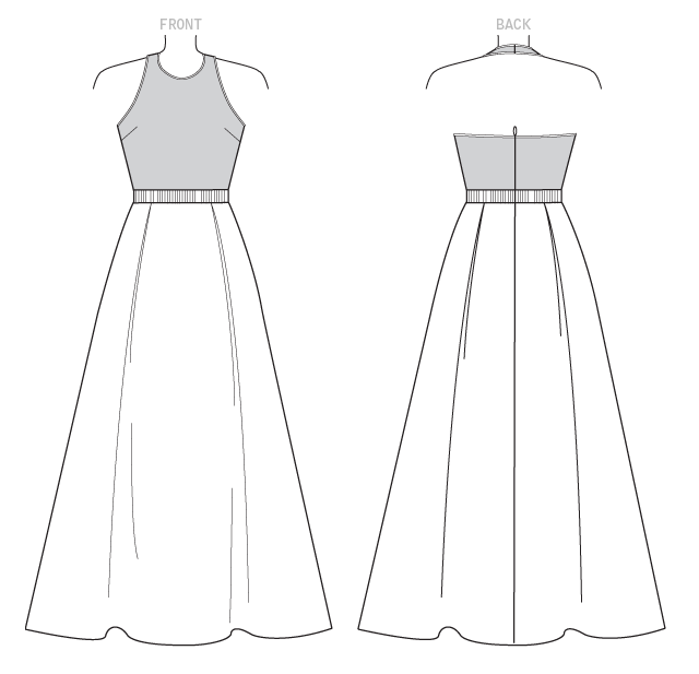 Vogue Patterns V1546 Misses' Lined Pleated Halter Dress with Neck Tie  Sewing Pattern, Size E5 (14-16-18-20-22)