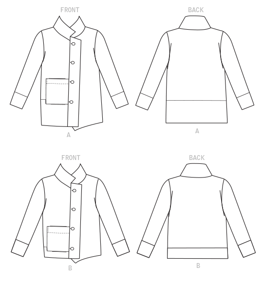 Vogue Patterns 9287 MISSES' JACKET WITH STAND COLLAR AND EXTENDED PLACKET