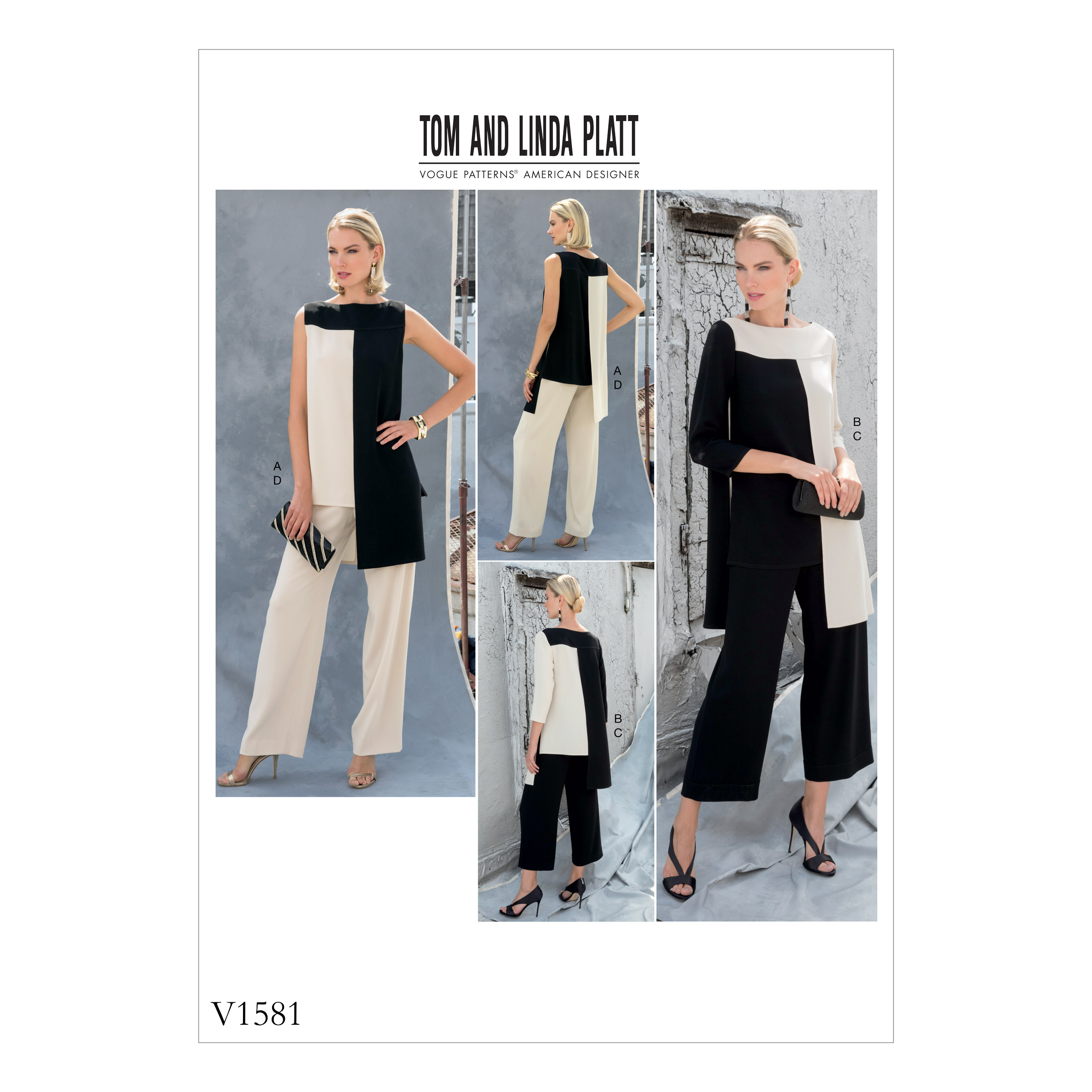 Vogue Sewing Pattern V1509 Women's Banded Tunic and Tapered Trousers