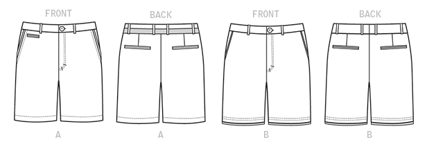 Men's shop shorts pattern