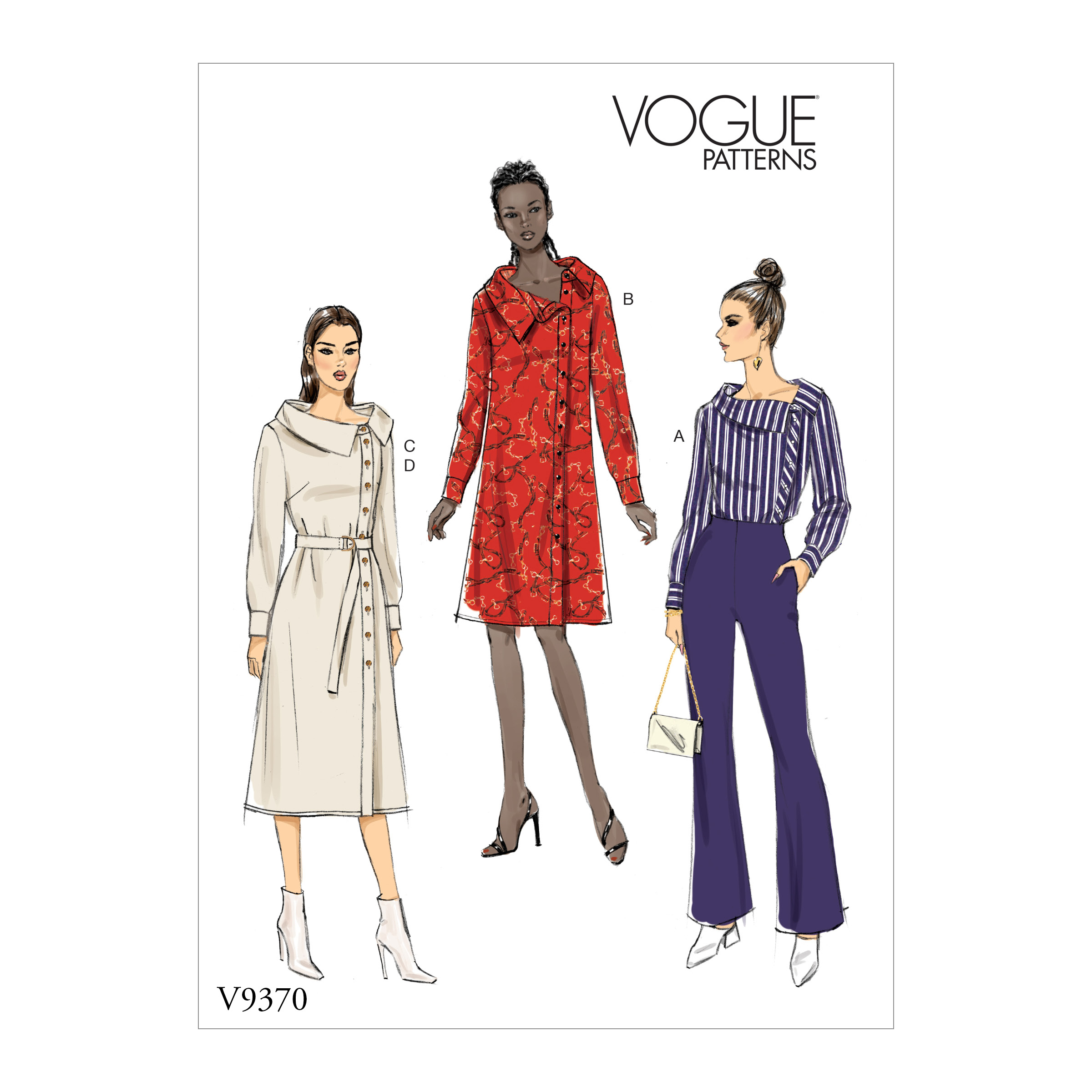 Vogue Patterns 9370 MISSES' TUNIC, DRESS AND BELT