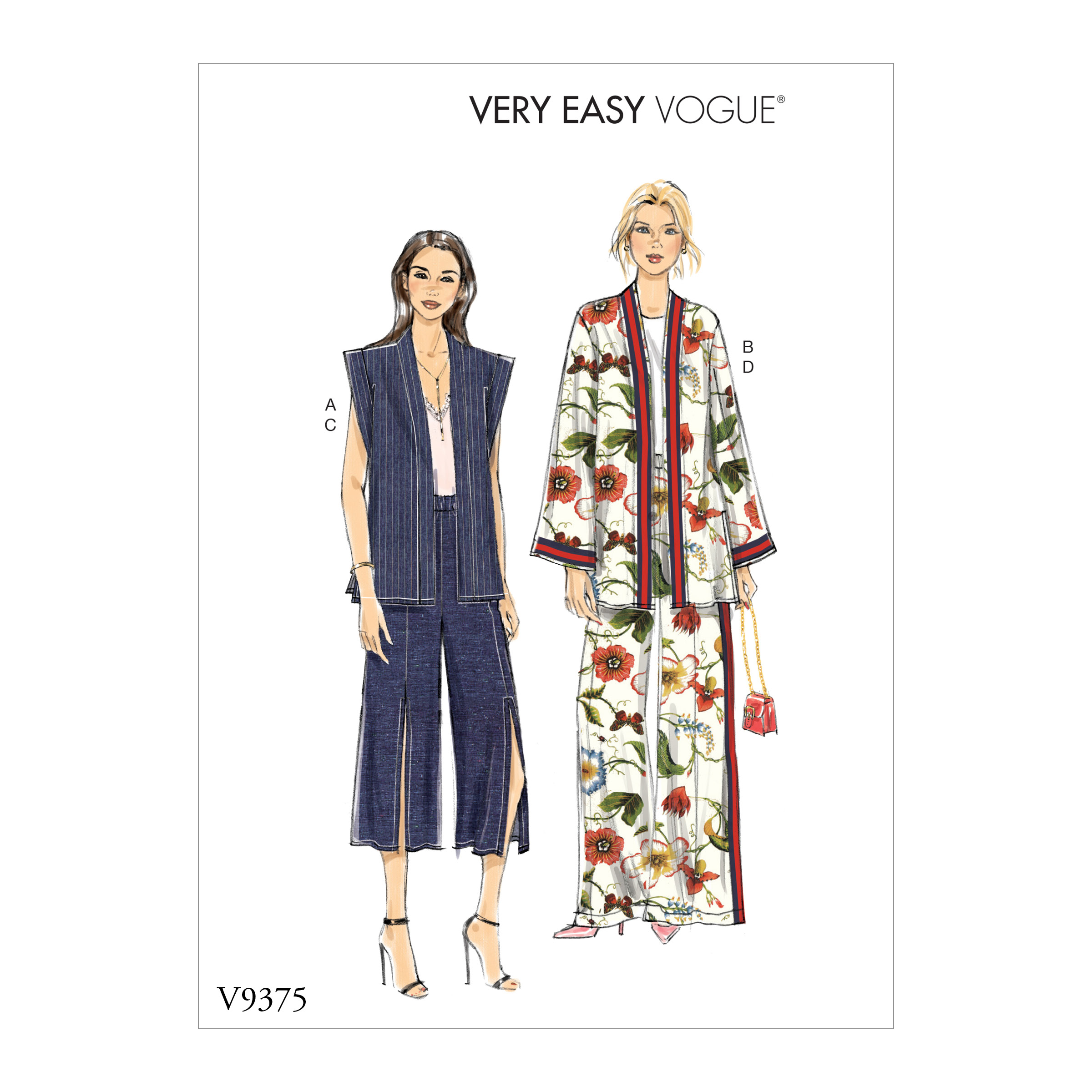 Vogue Patterns 9375 MISSES' VEST, JACKET AND PANTS