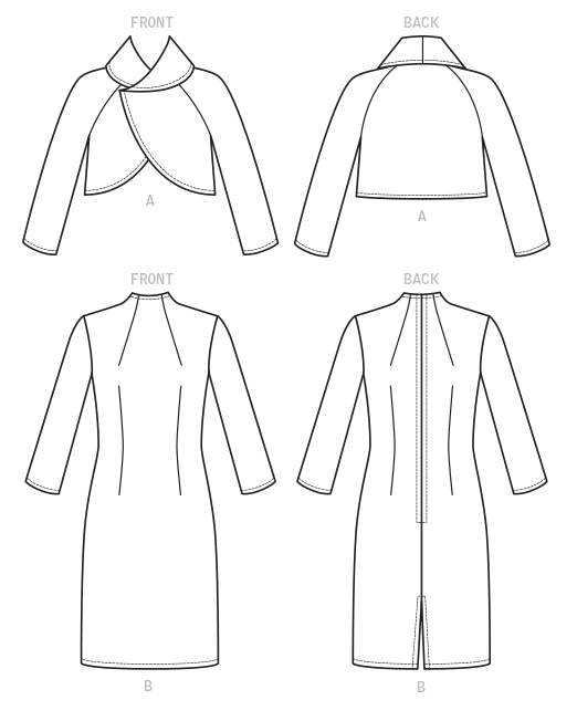 Vogue Patterns 1736 Misses' Lined Raglan-Sleeve Jacket and Funnel-Neck ...