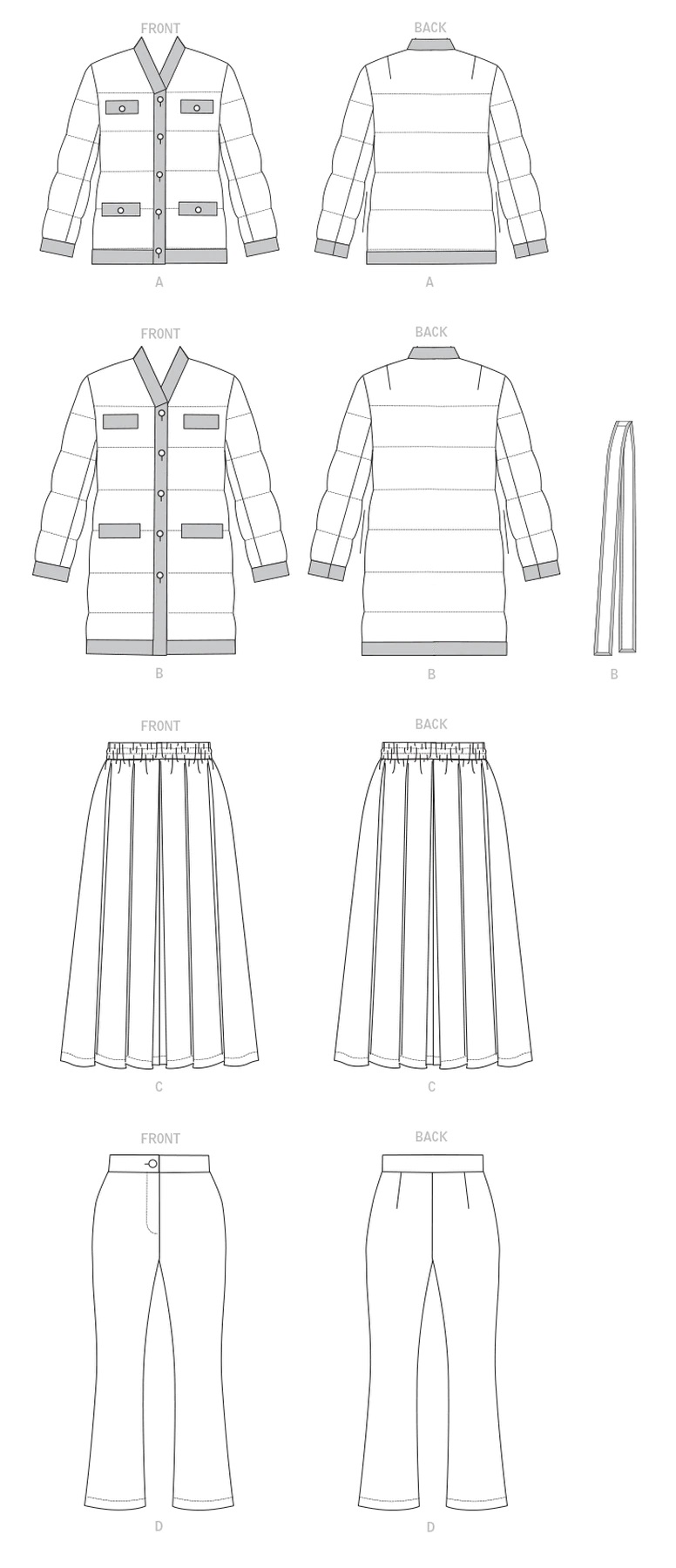 Vogue Patterns 1757 Misses' Jacket, Belt, Skirt & Pants