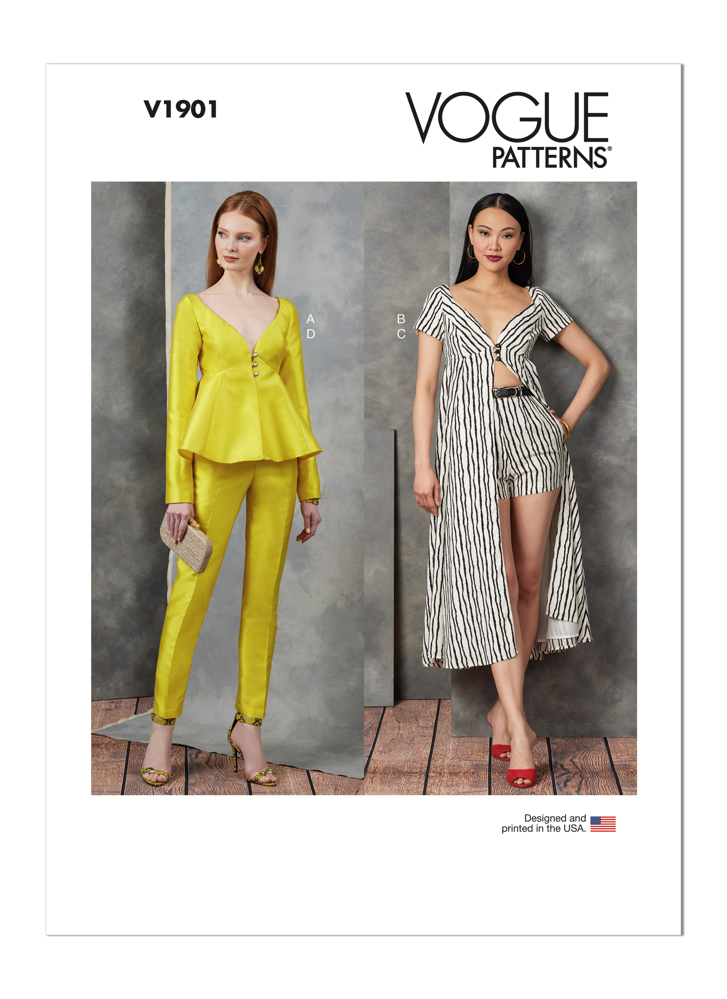  Vogue Patterns Misses' Shorts and Tapered Pants,  14-16-18-20-22, Orange : Arts, Crafts & Sewing