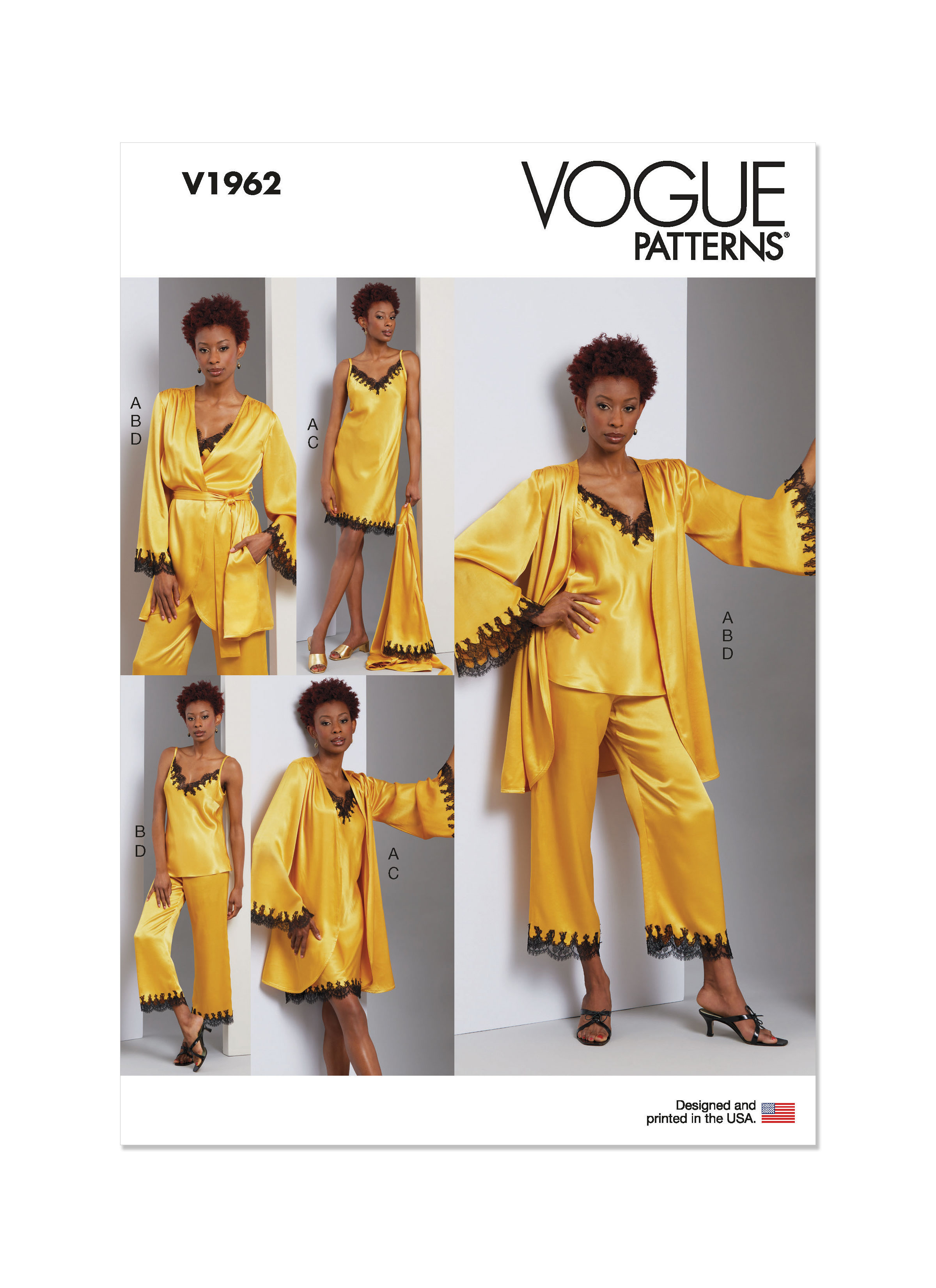 Vogue Patterns 1962 Misses' Robe, Camisole, Slip Dress and Pants