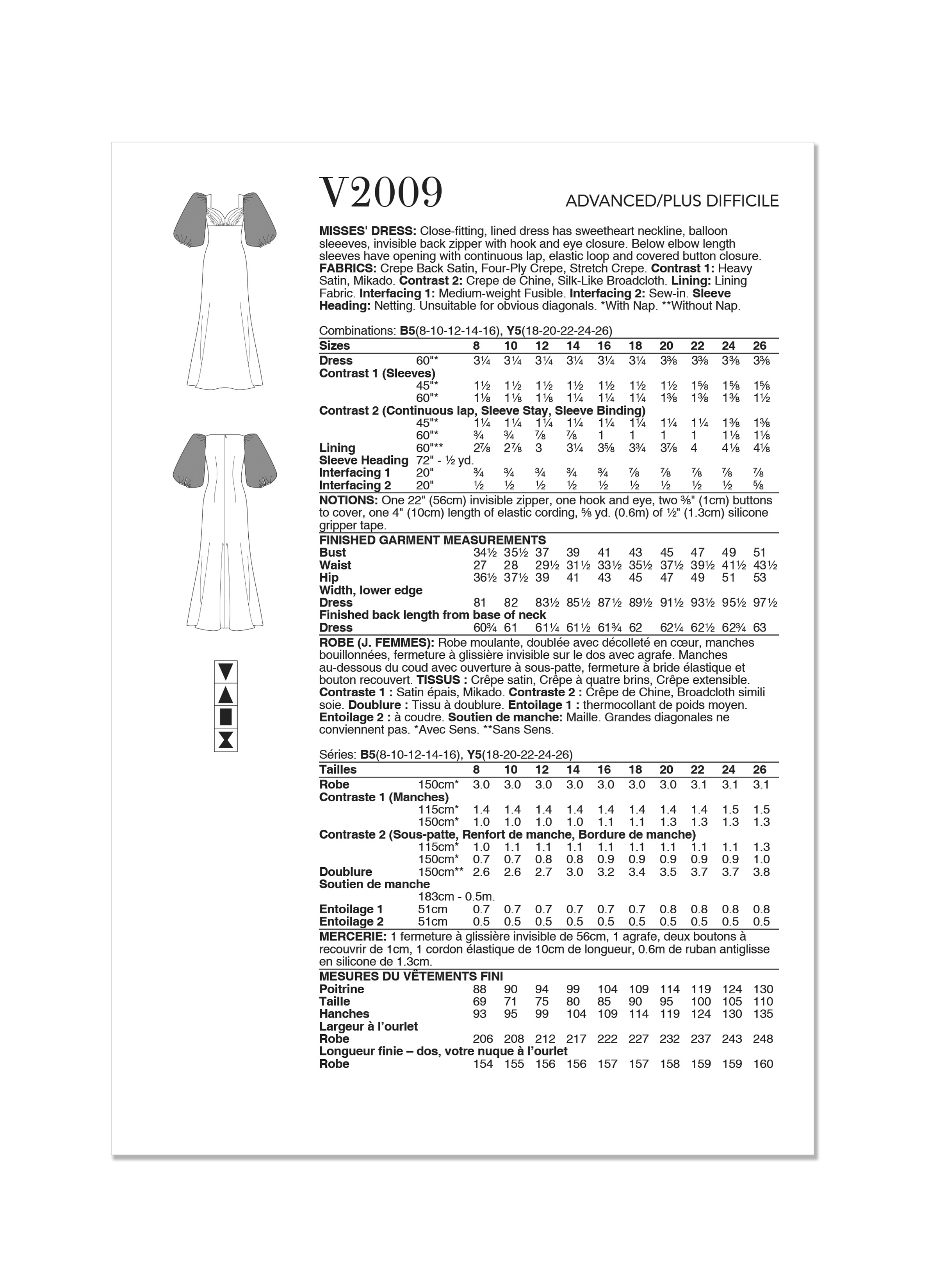 Vogue Patterns 2009 Misses' Dress