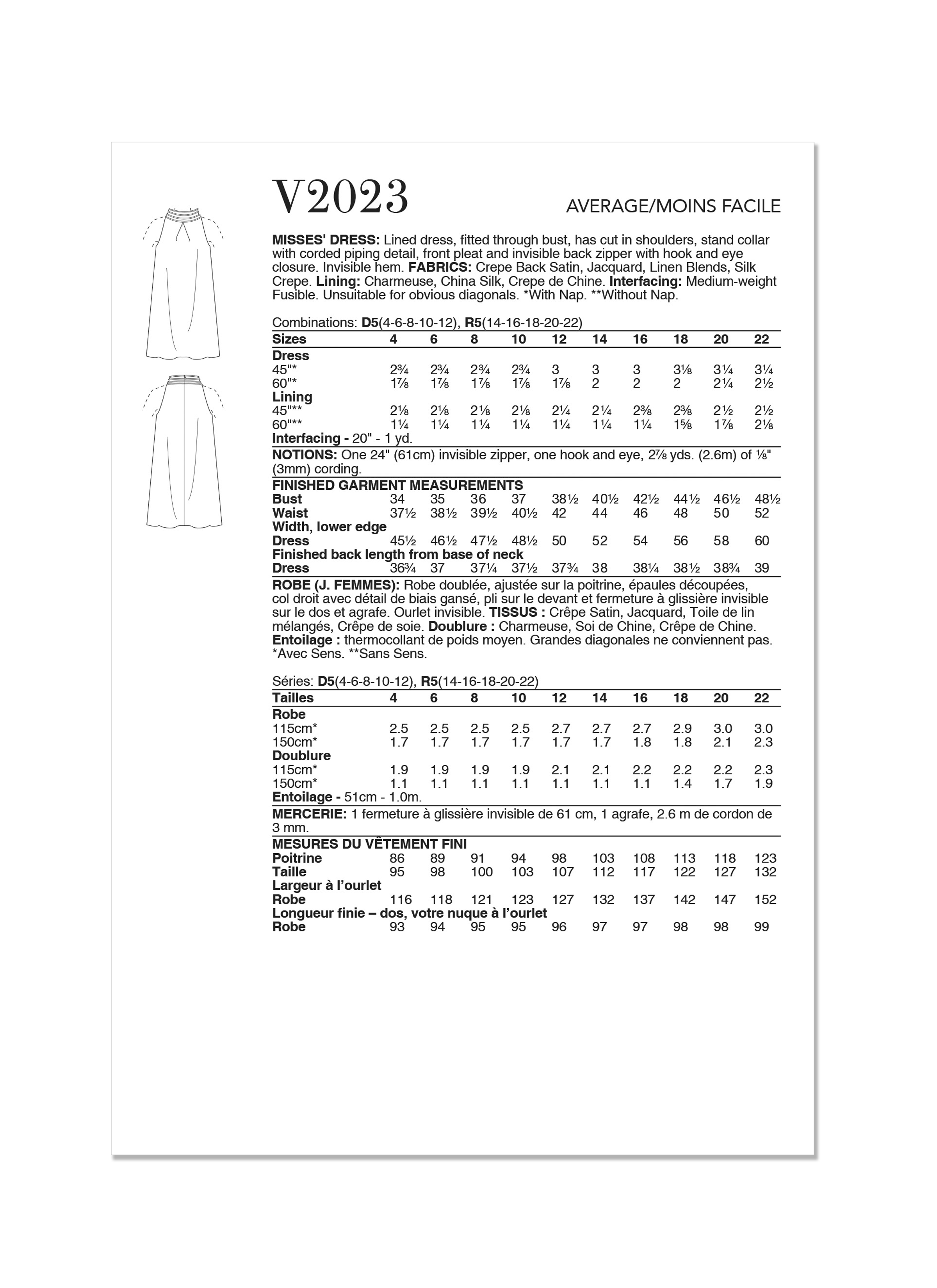 Vogue Patterns 2023 Misses' Dress by Tom & Linda Platt