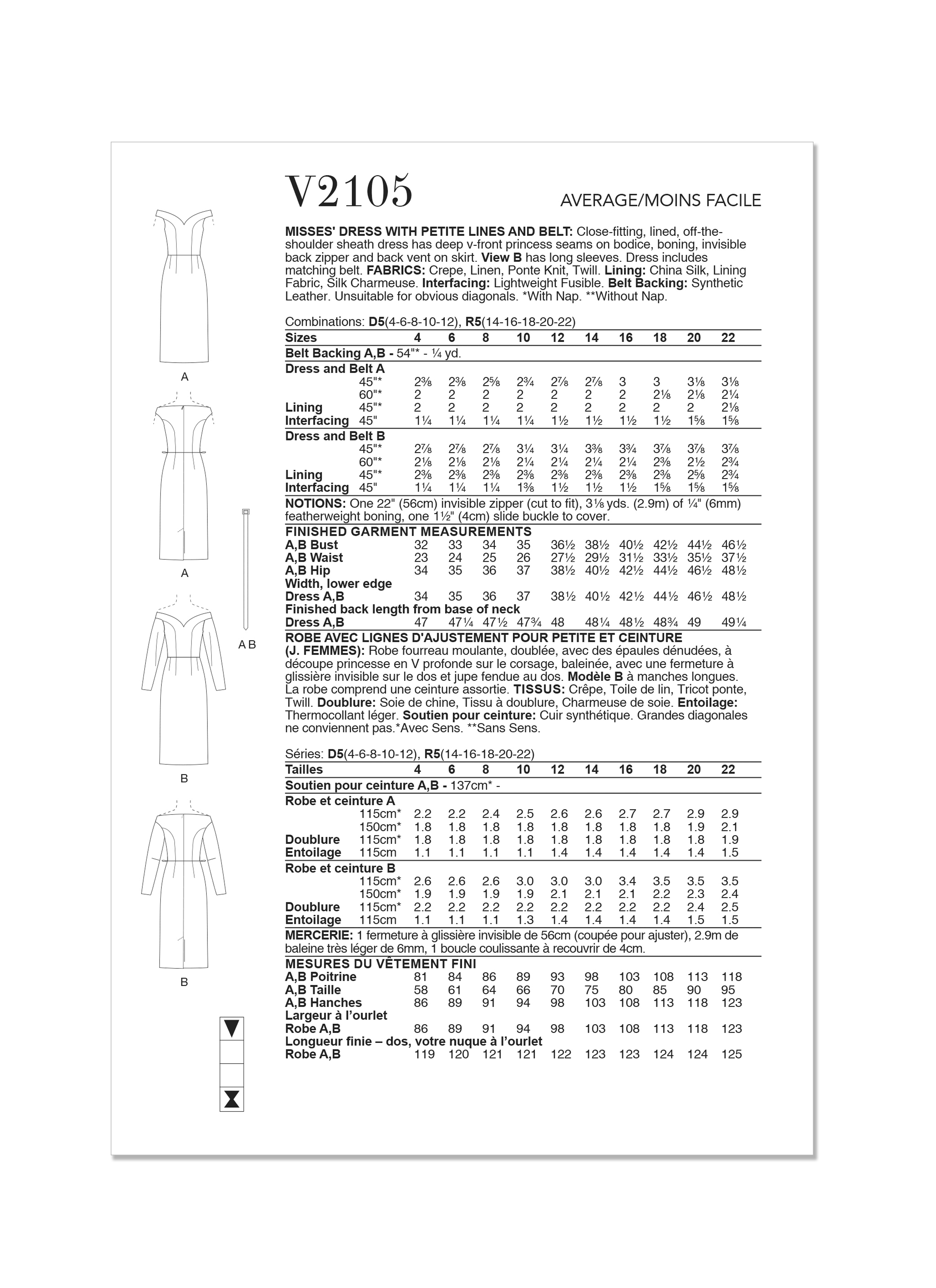 洋書 The Pattern of English Butterick Sewing Pattern B6975 Misses' Jacket, Knit Top and