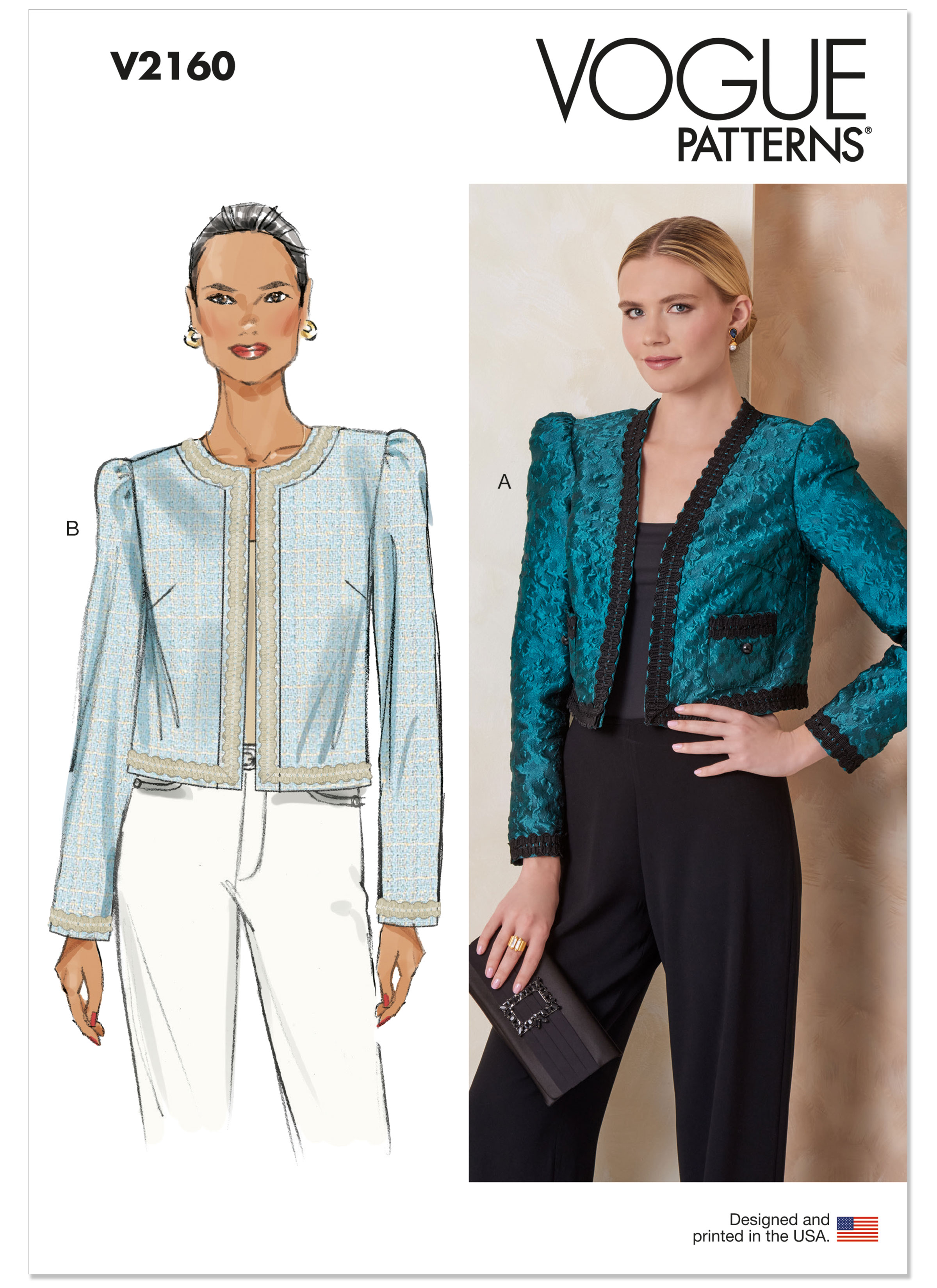 Vogue Patterns 2160 Misses' Jacket with Neckline and Pocket Variation