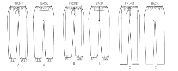 V8909, Misses' Elastic Waistband Pants