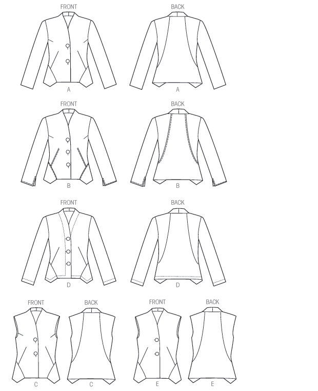 Vogue Patterns 8982 Misses' Jacket and Vest