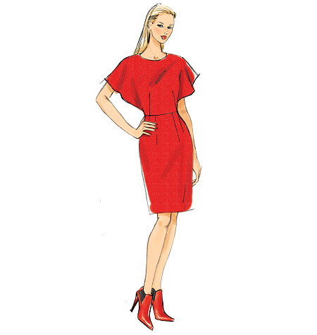 Vogue Sewing Pattern 9021 Misses Ladies Flutter Sleeve Dresses Size 6-14 Uncut 