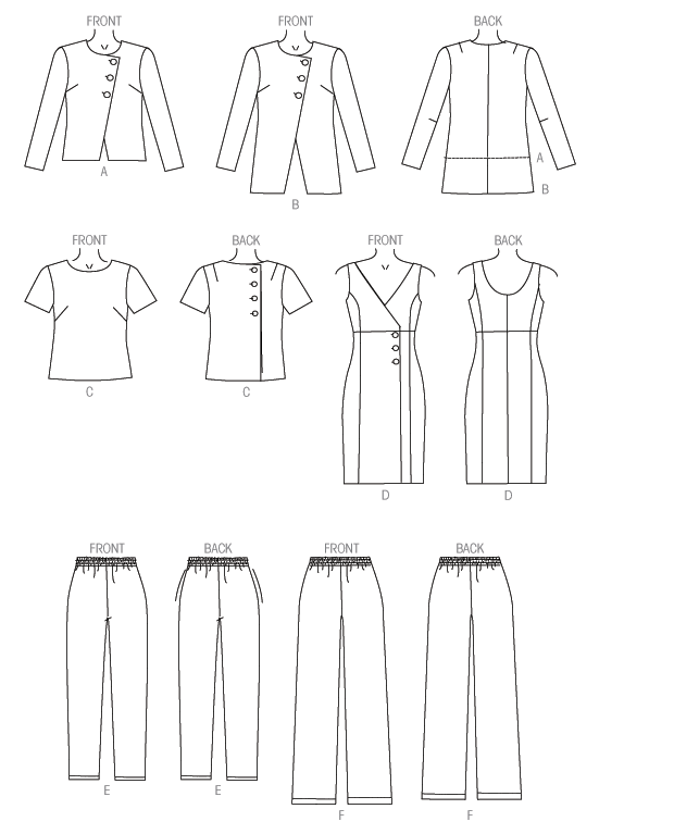 Vogue Patterns 9094 Misses' Jacket, Top, Dress and Pants