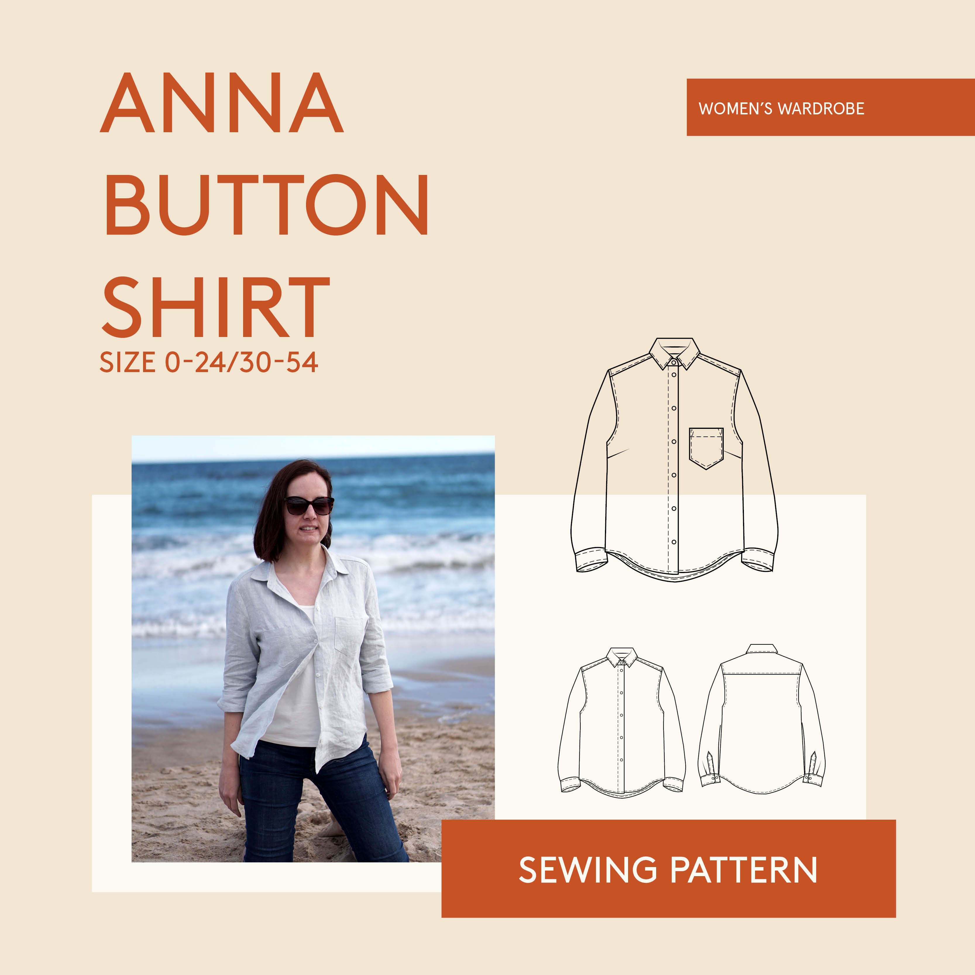 Wardrobe by Me Anna Button Shirt Downloadable Pattern