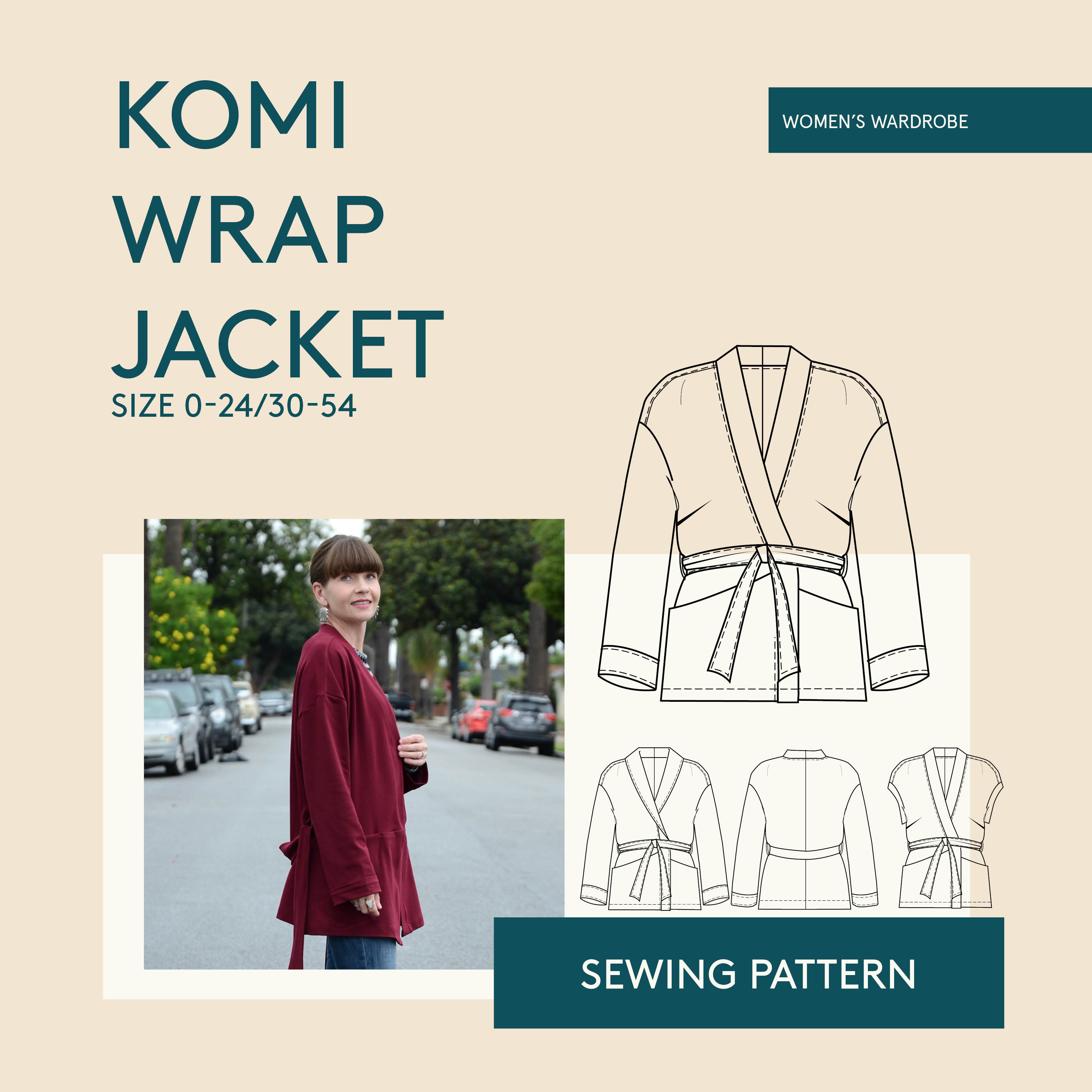Wardrobe by Me Komi Kimono Jacket Downloadable Pattern