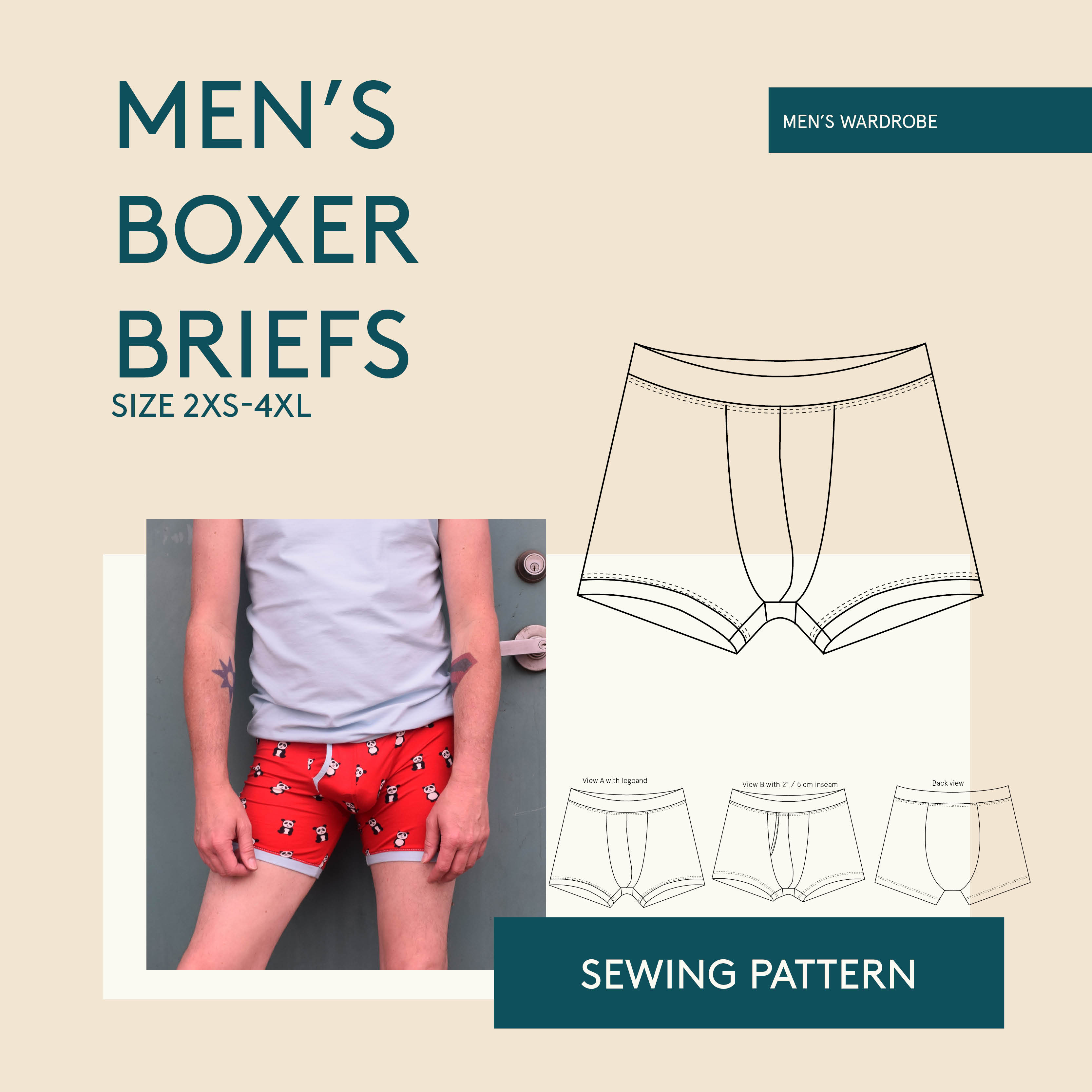 Drawing men's underwear step by step 