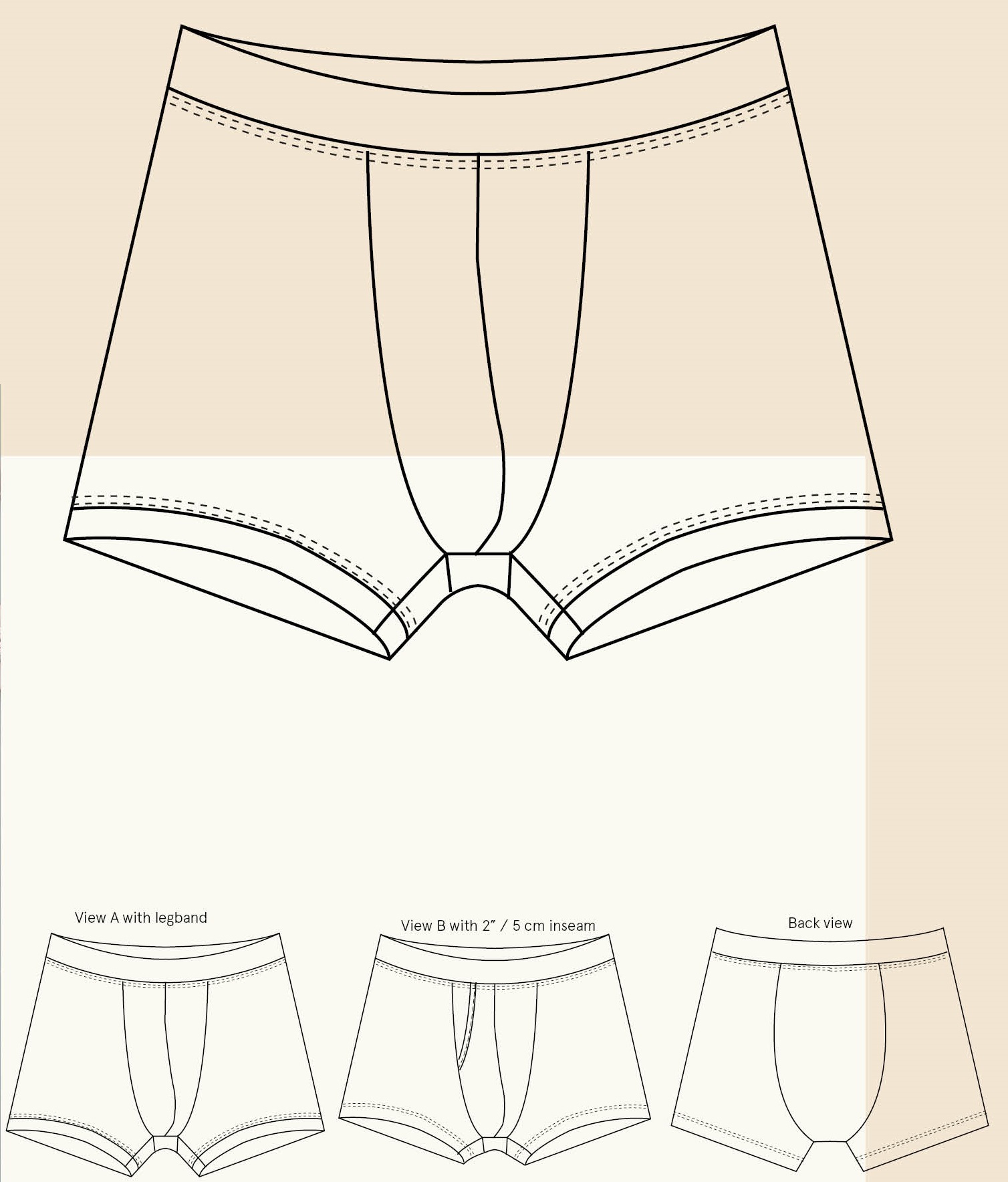 Men's Boxer shorts sewing pattern