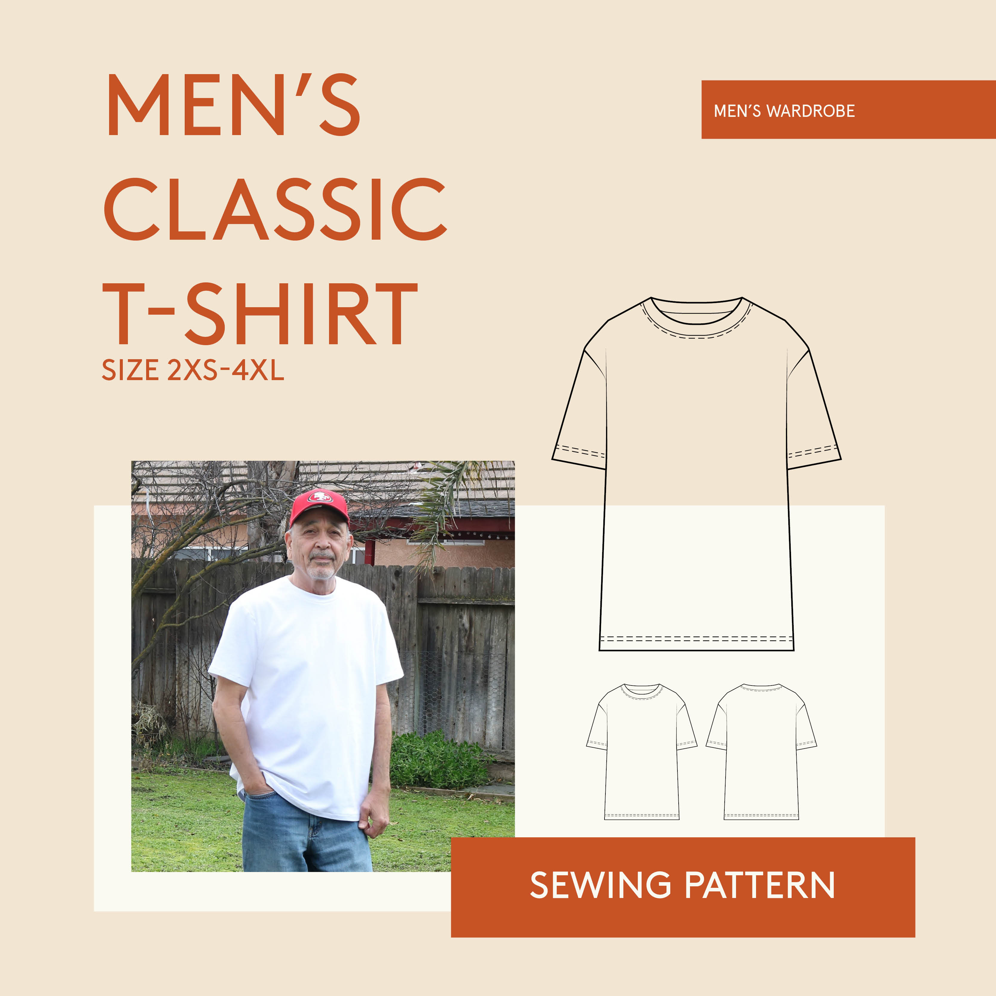 Wardrobe by Me Men's Classic T-shirt Downloadable Pattern