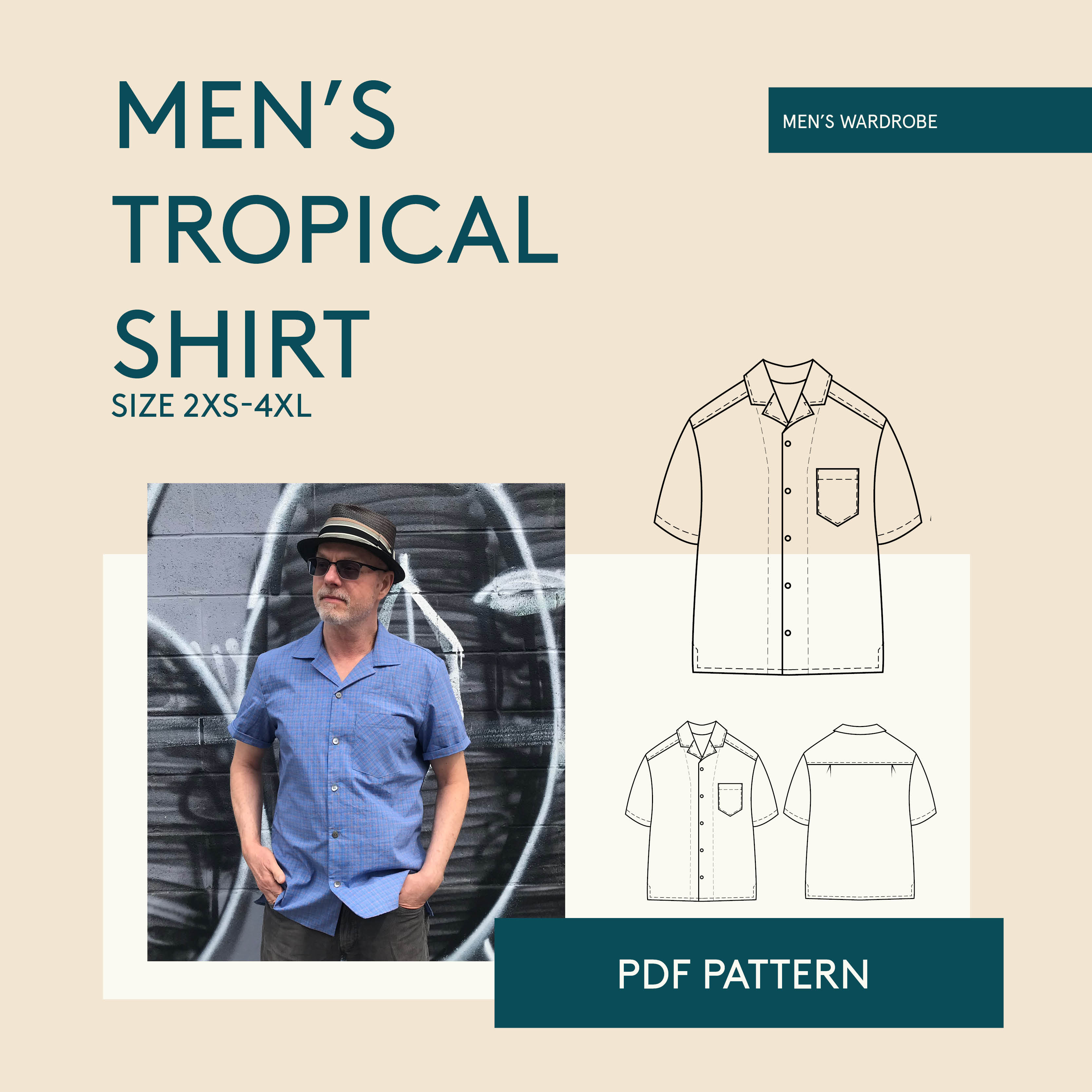 Wardrobe by Me Tropical shirt Downloadable Pattern