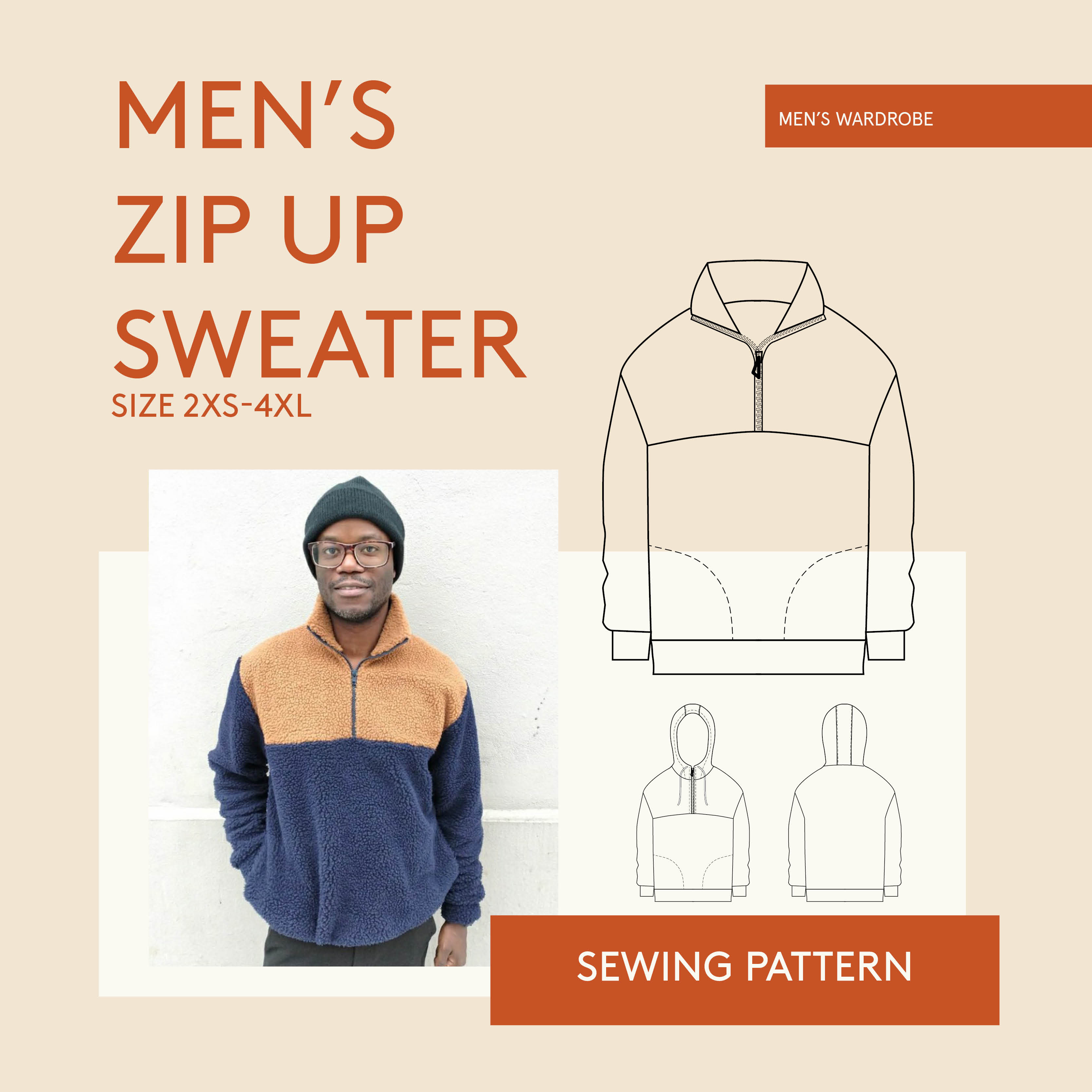 Wardrobe by Me Zip-Up Sweater Downloadable Pattern
