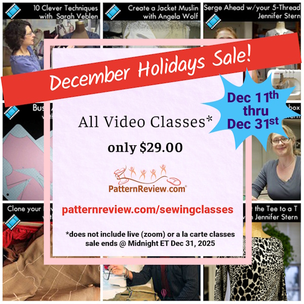 All Video Sewing Classes are on Sale until Dec 31st 12/10/25 ...